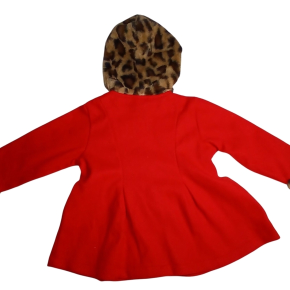 PatPat Baby Red Winter Coat with Leopard Trim – Size 12–18M – NWT - Picture 3 of 8